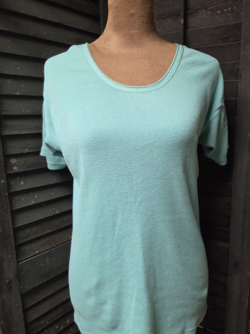 Women's Scoop Neck Tee in Aqua Green